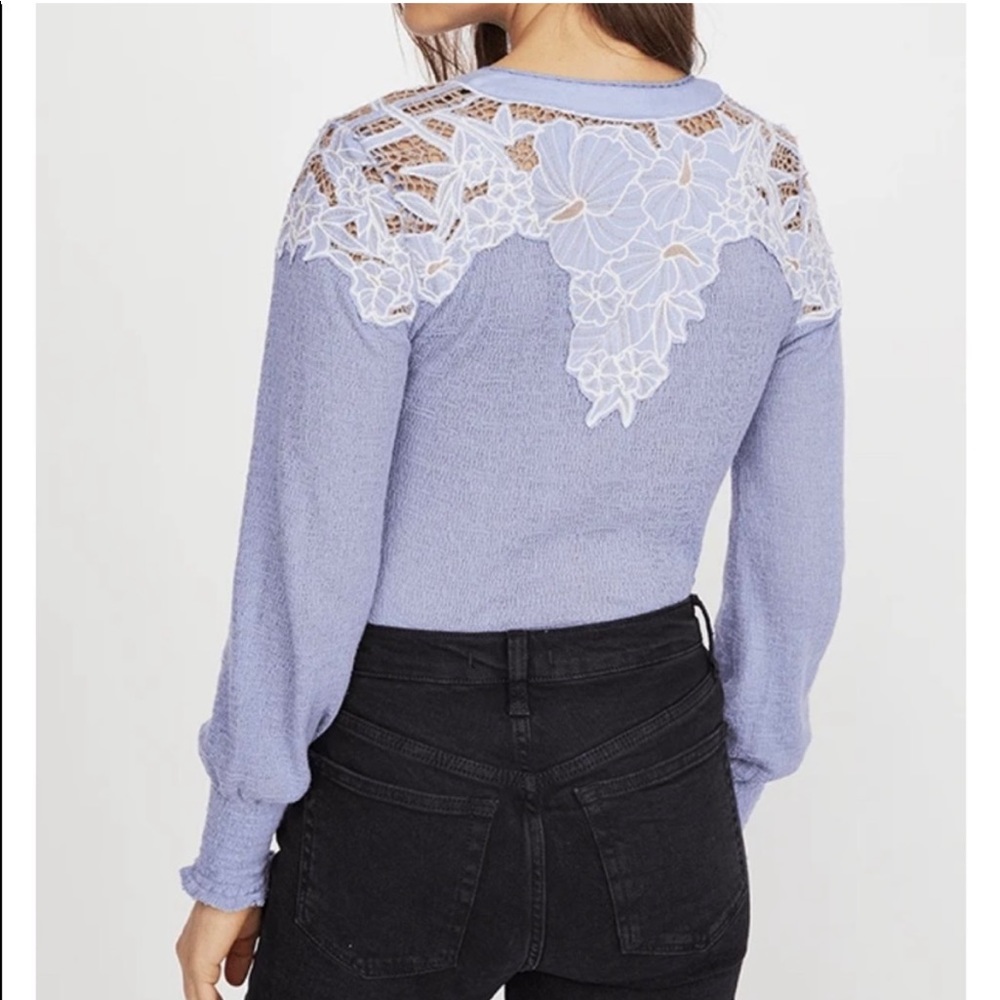 Free People Easy Breezy Long Sleeve Henley in Dusk Blue - Picture 3 of 11